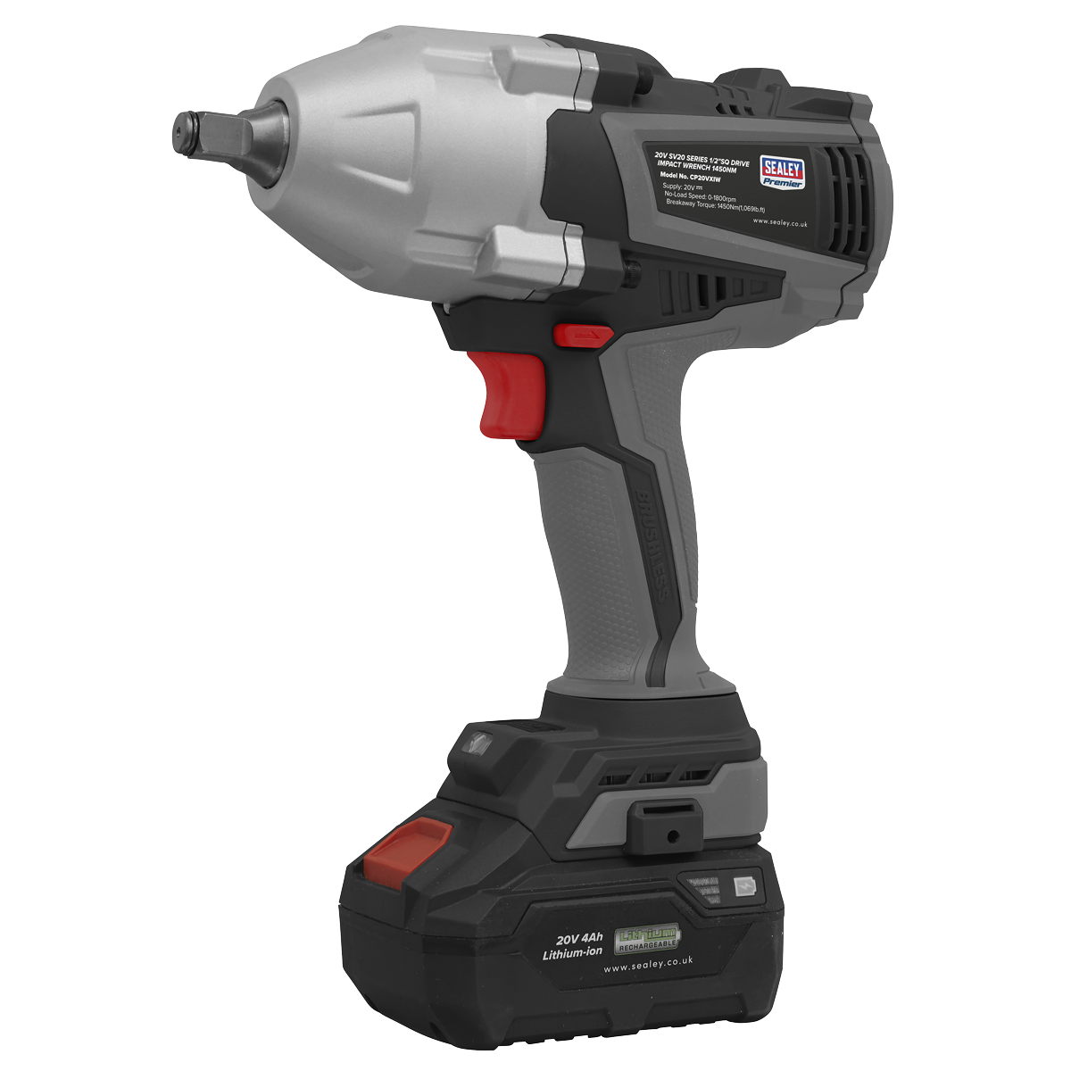 Premier CP20VXIW Premier SV20 Series 1/2"Sq Drive Brushless Cordless Impact Wrench 20V - Body Only