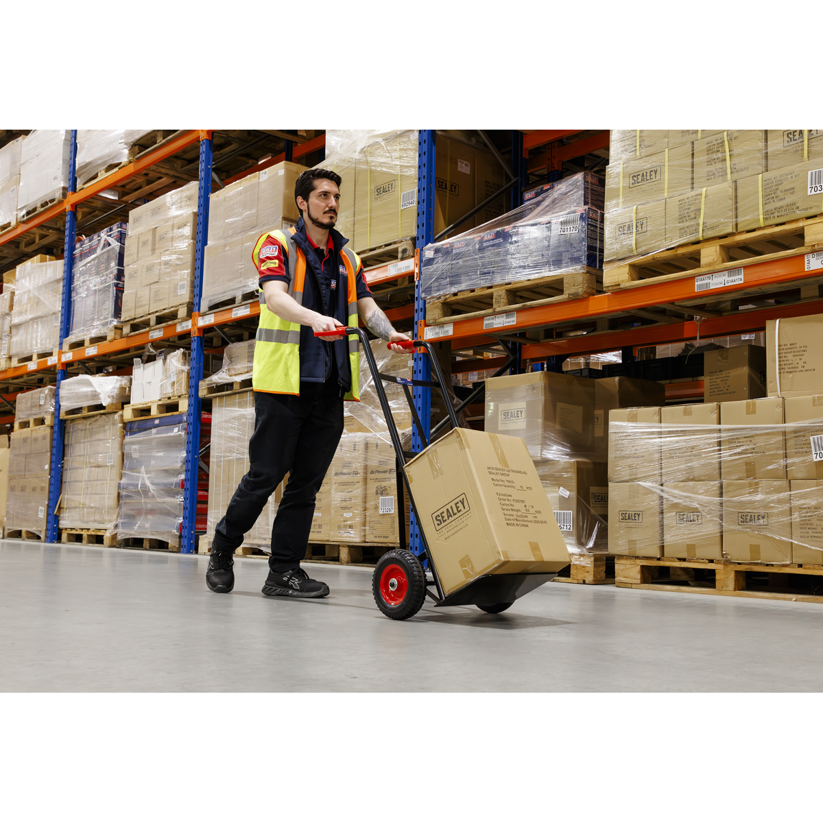 Premier CST983HD Premier Heavy-Duty Sack Truck with PU Tyres 200kg Capacity