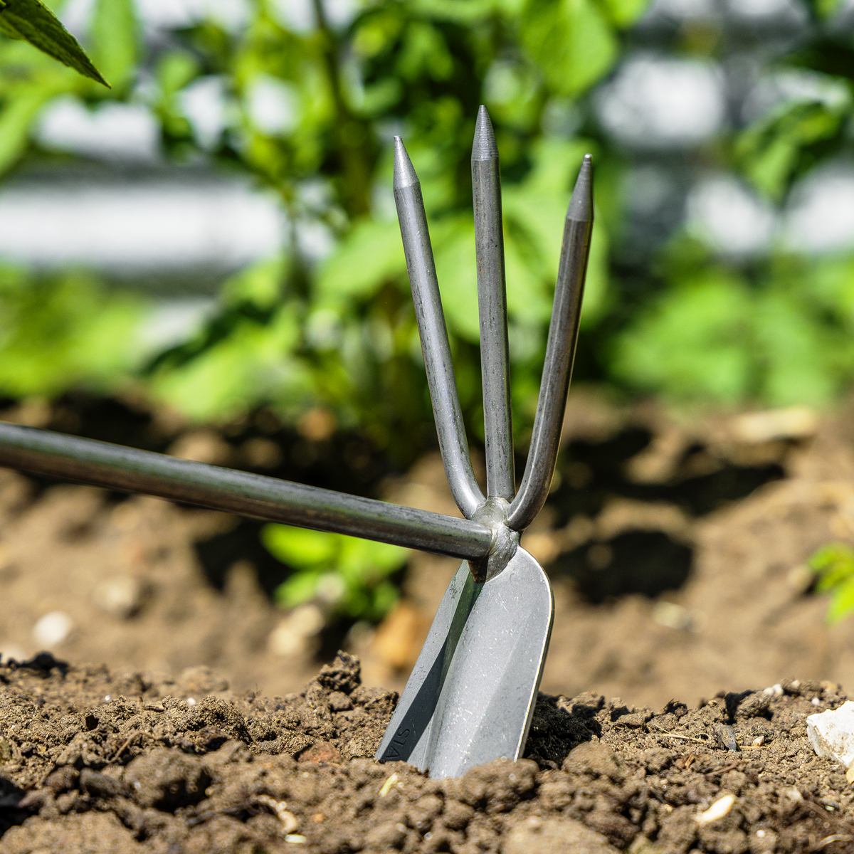 Premier GTWH002 Premier 2-in-1 Hoe and Cultivator with Ash Handle & Stainless Steel Tines/Blade