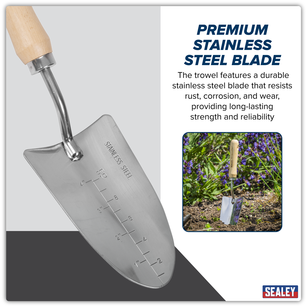 Premier GTWH003 Premier Hand Trowel Hand Trowel with Ash Handle & Stainless Steel Blade