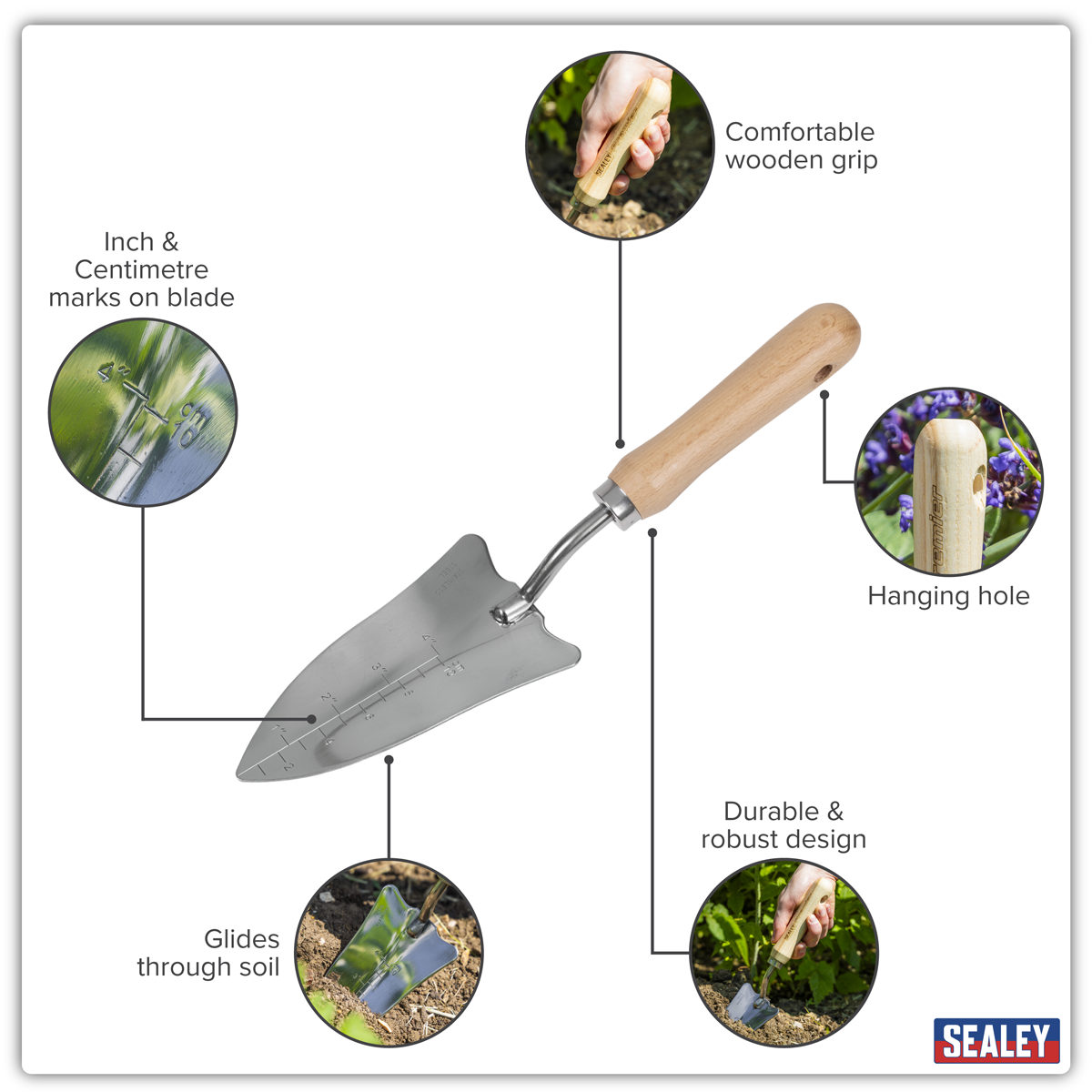 Premier GTWH004 Premier Slim Head Trowel with Ash Handle & Stainless Steel Blade
