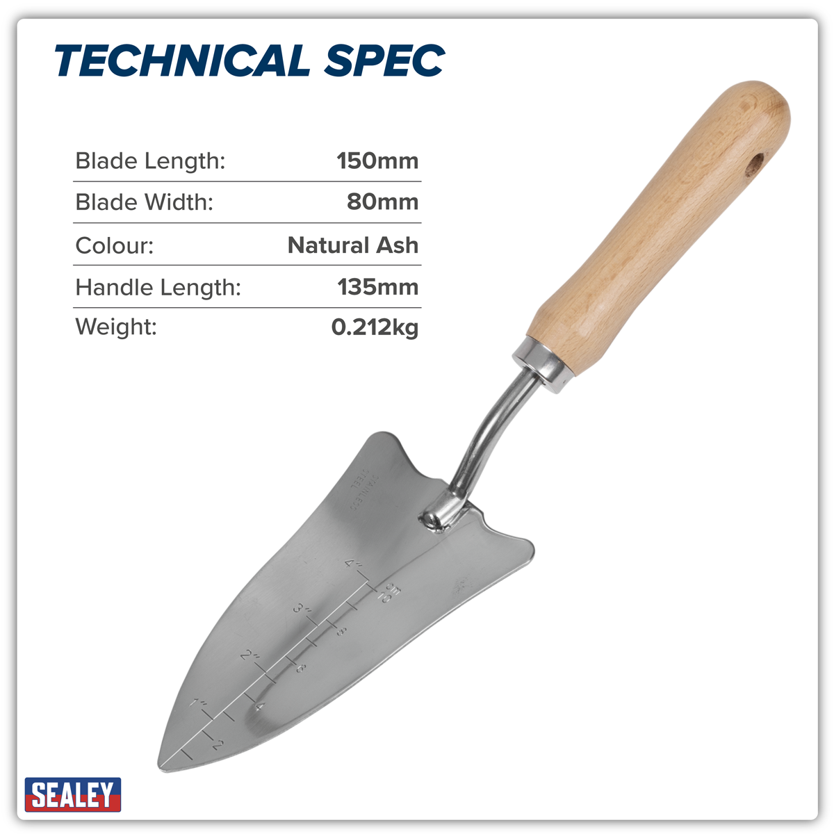 Premier GTWH004 Premier Slim Head Trowel with Ash Handle & Stainless Steel Blade