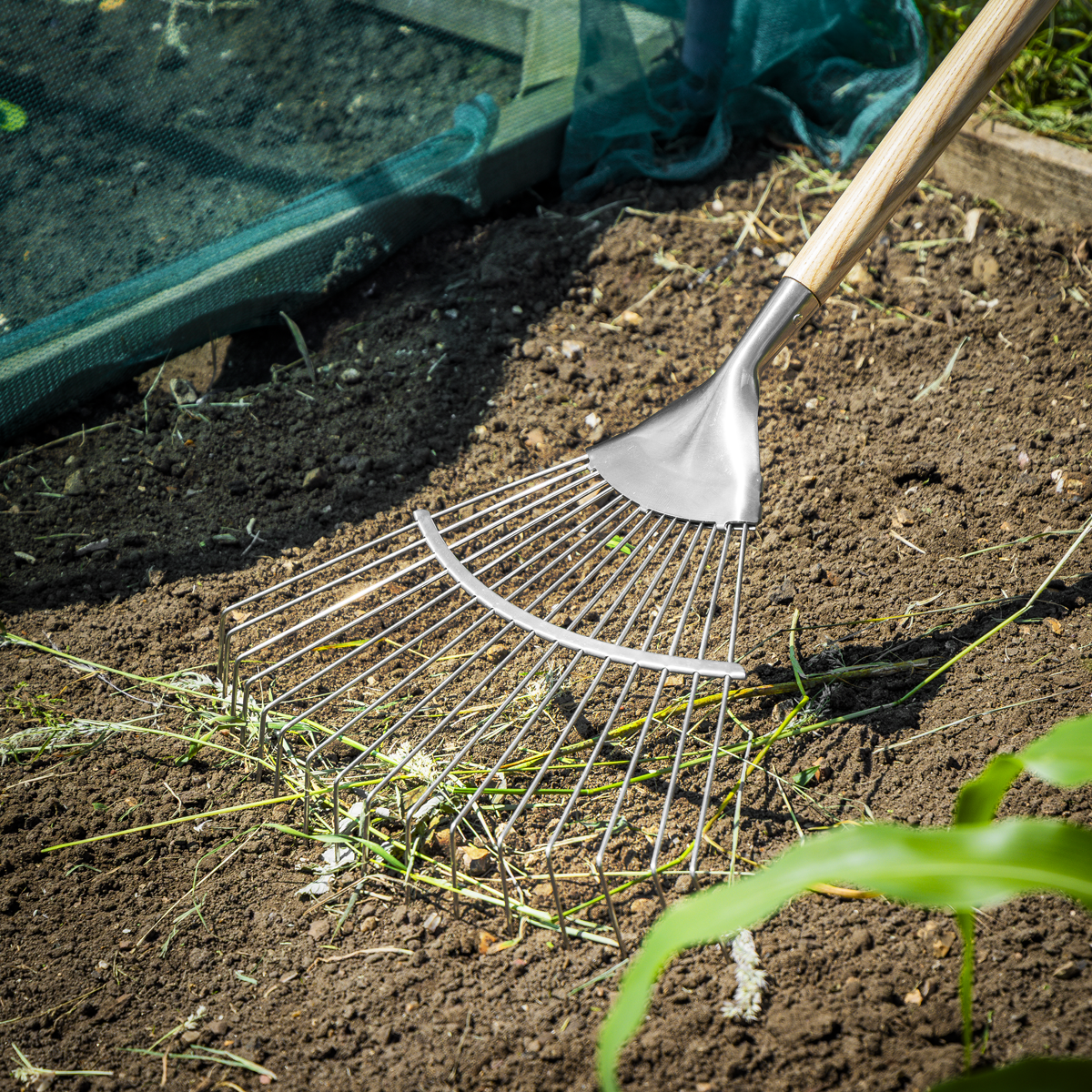 Premier GTWH010 Premier Lawn Rake with Long Ash Handle & Stainless Steel Tines