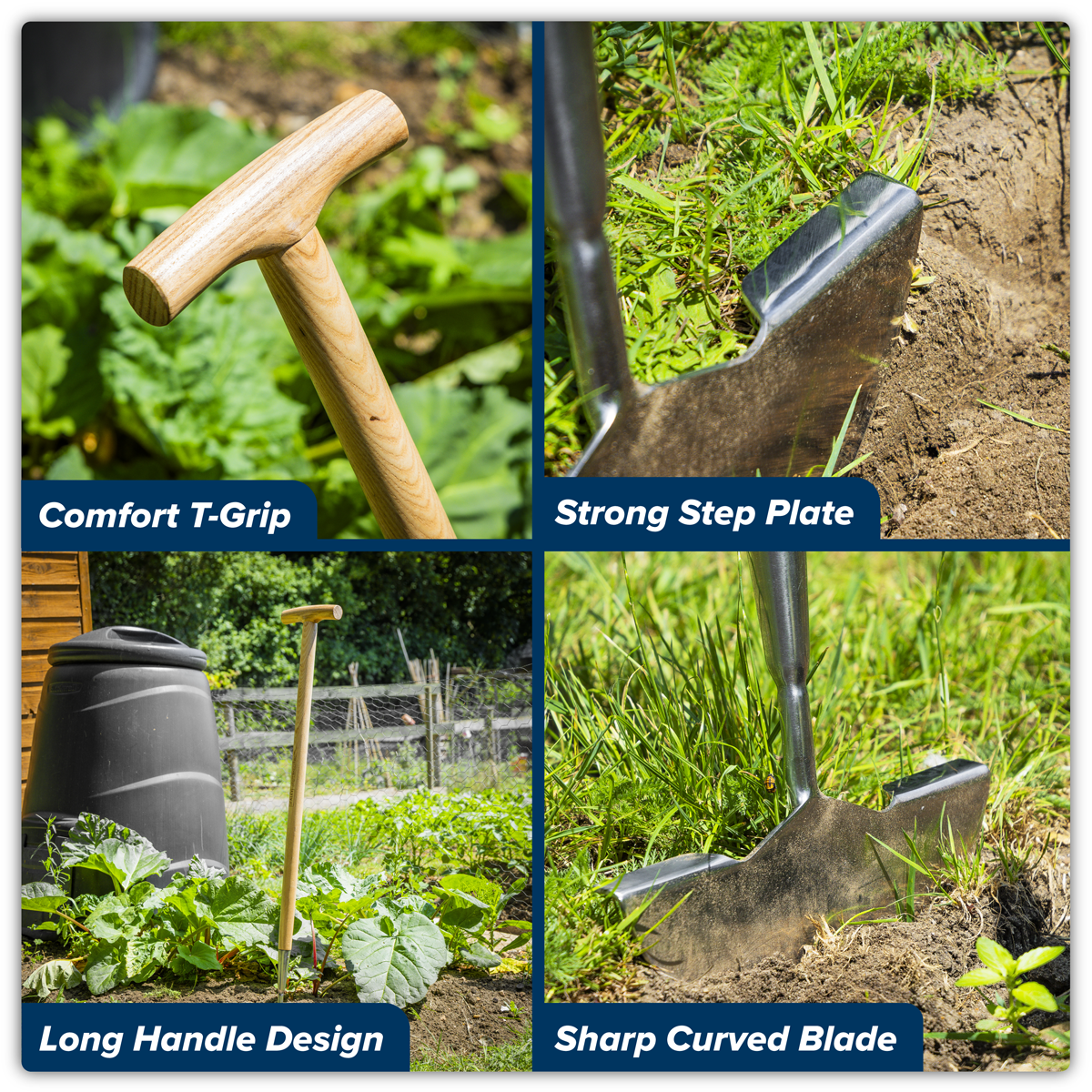 Premier GTWH014 Premier Lawn Edger with Long Ash Handle & Stainless Steel Blade