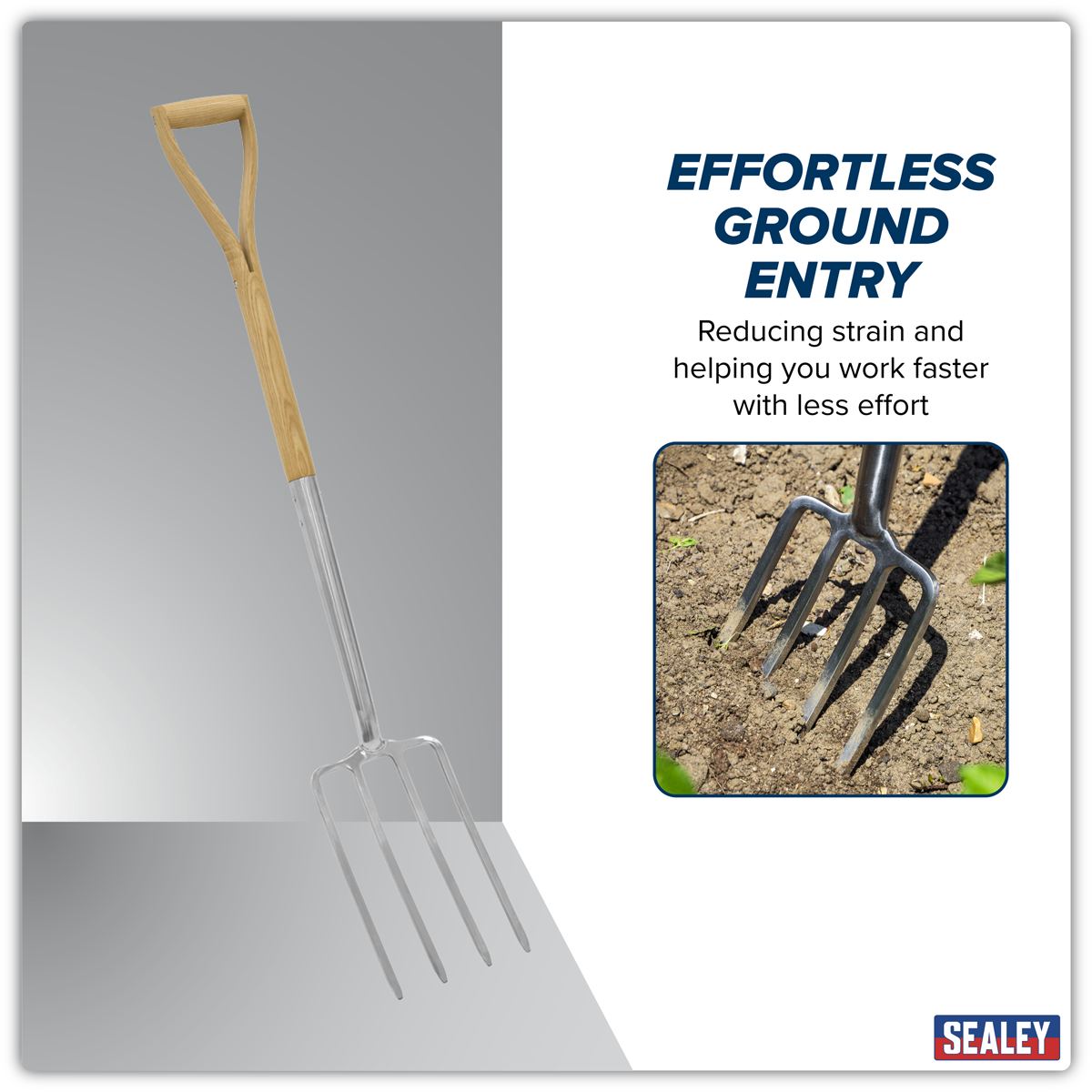 Premier GTWH016 Premier Digging Fork with Ash Handle & Stainless Steel Tines