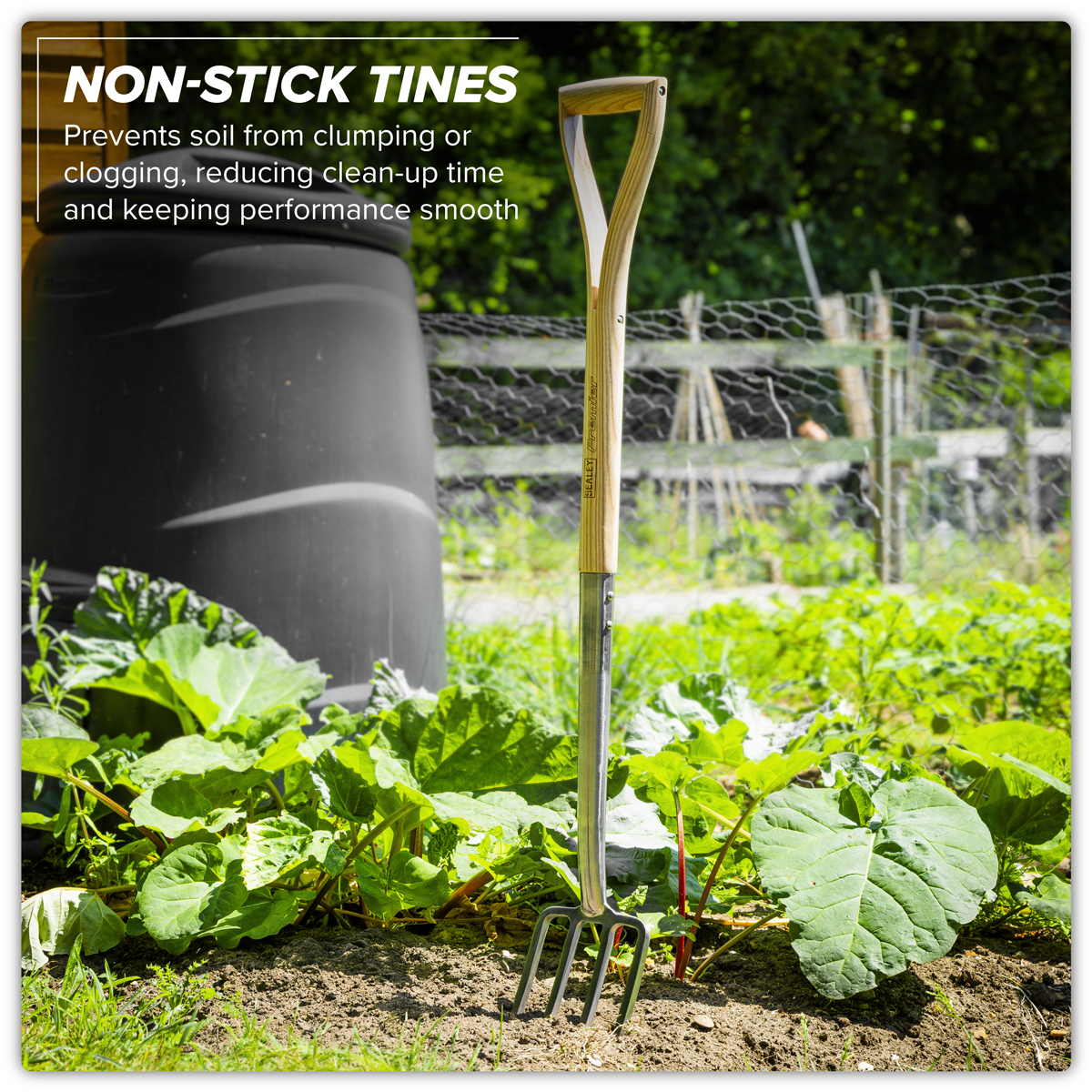 Premier GTWH016 Premier Digging Fork with Ash Handle & Stainless Steel Tines