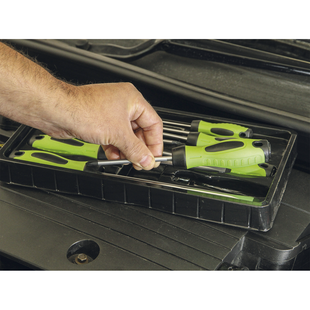 Premier HV001 Premier Screwdriver Set 8pc - Hi-Vis Green