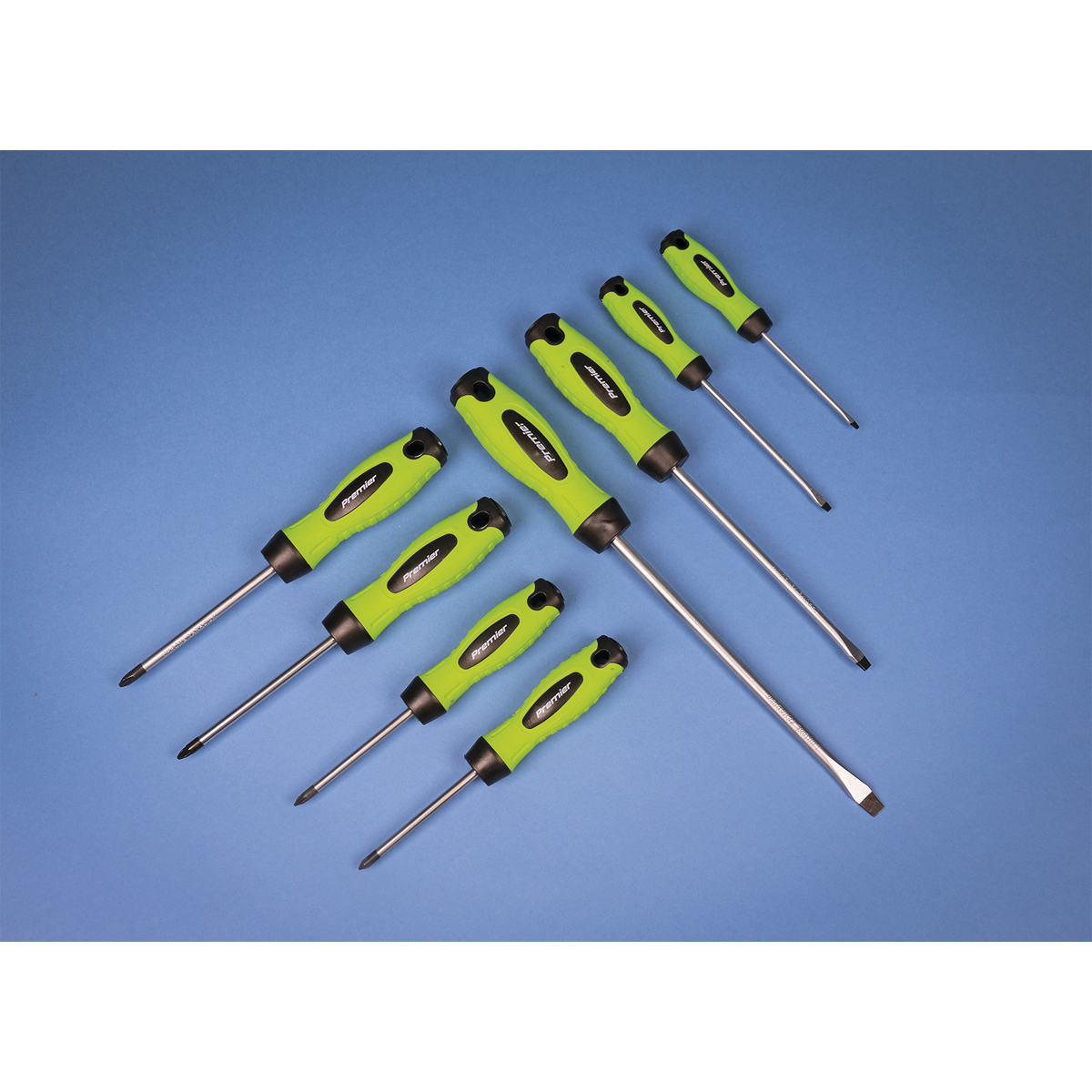 Premier HV001 Premier Screwdriver Set 8pc - Hi-Vis Green
