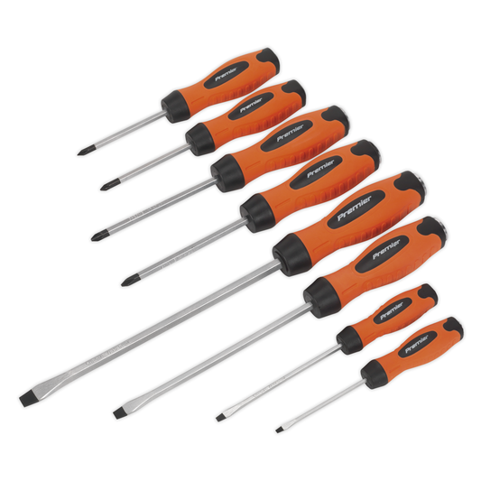 Premier HV004 Premier Hammer-Thru Screwdriver Set 8pc - Hi-Vis Orange