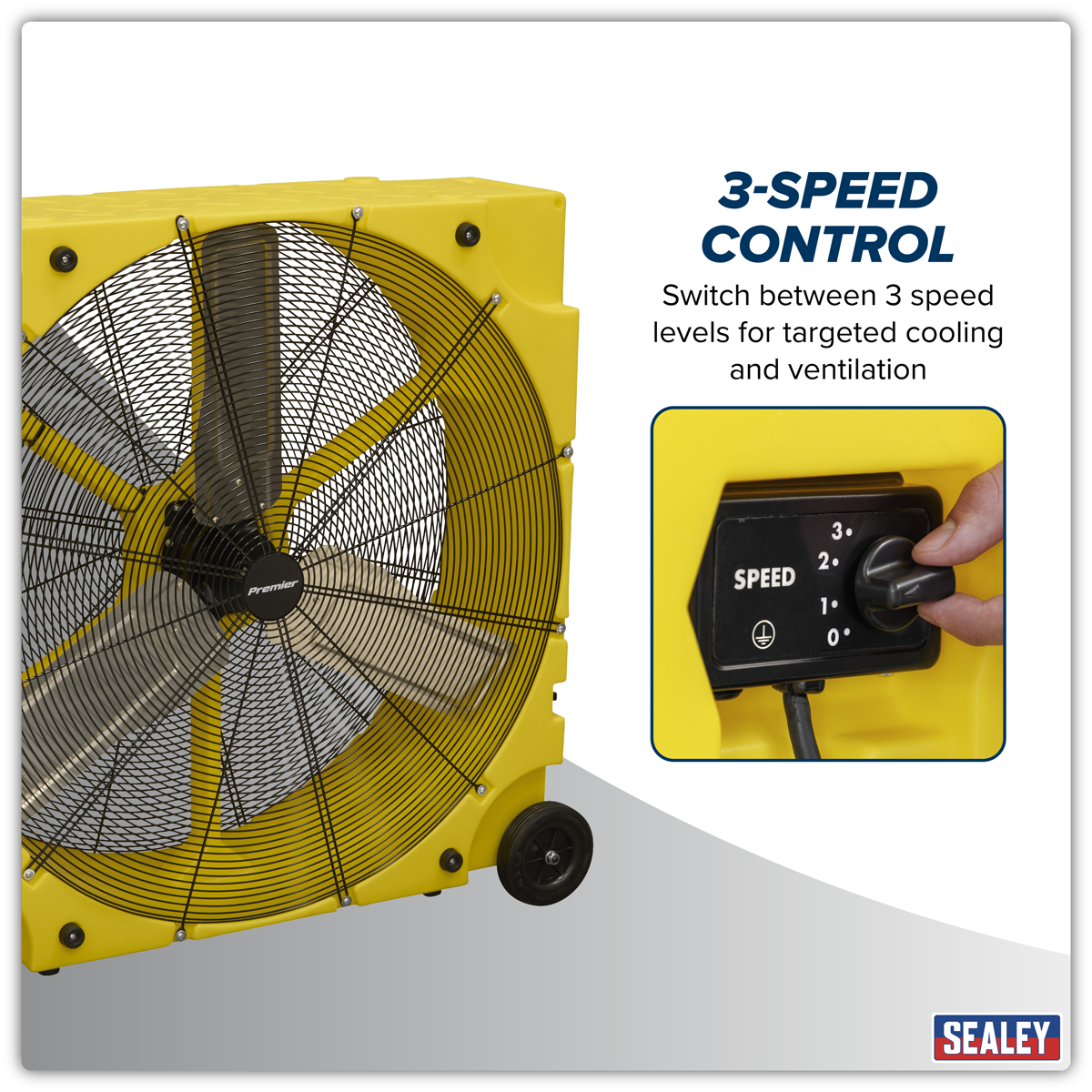 Premier HVD36110VPM Premier 36" Industrial High Velocity Rotomould Drum Fan 3-Speed 110V