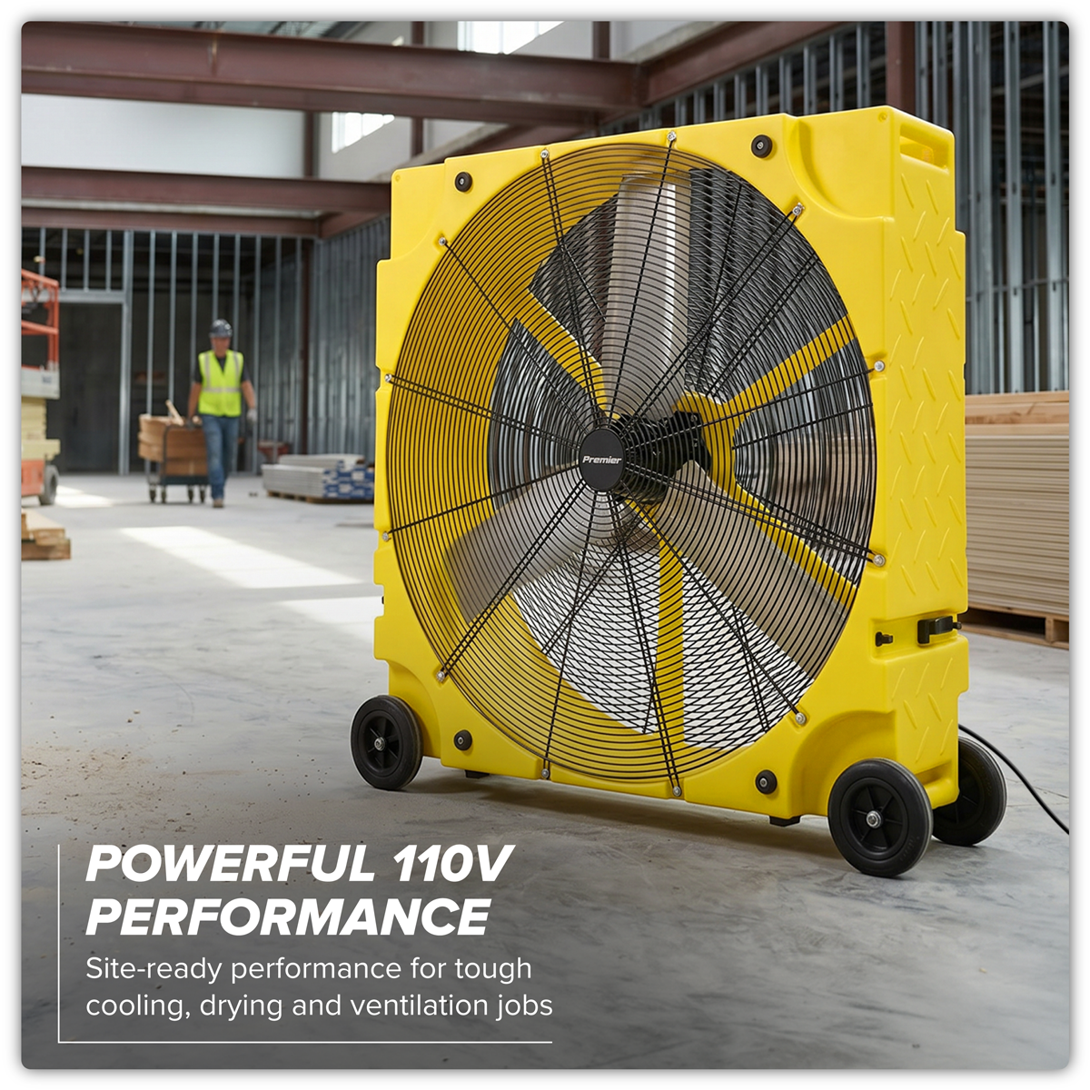 Premier HVD36110VPM Premier 36" Industrial High Velocity Rotomould Drum Fan 3-Speed 110V
