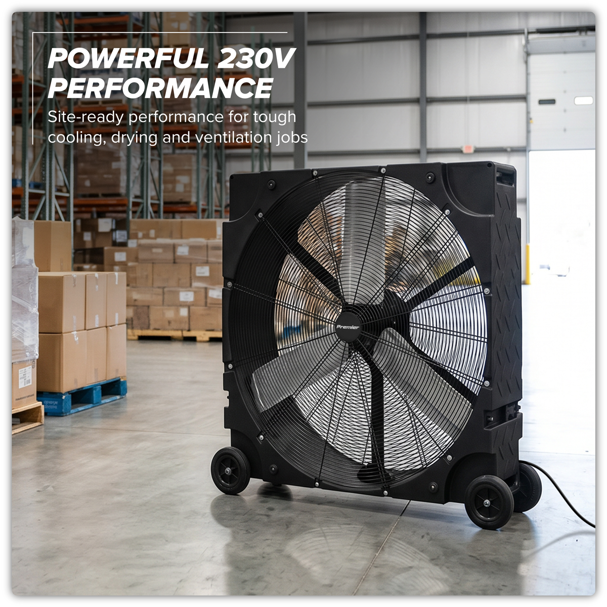 Premier HVD36PM Premier 36" Industrial High Velocity Rotomould Drum Fan 3-Speed 230V