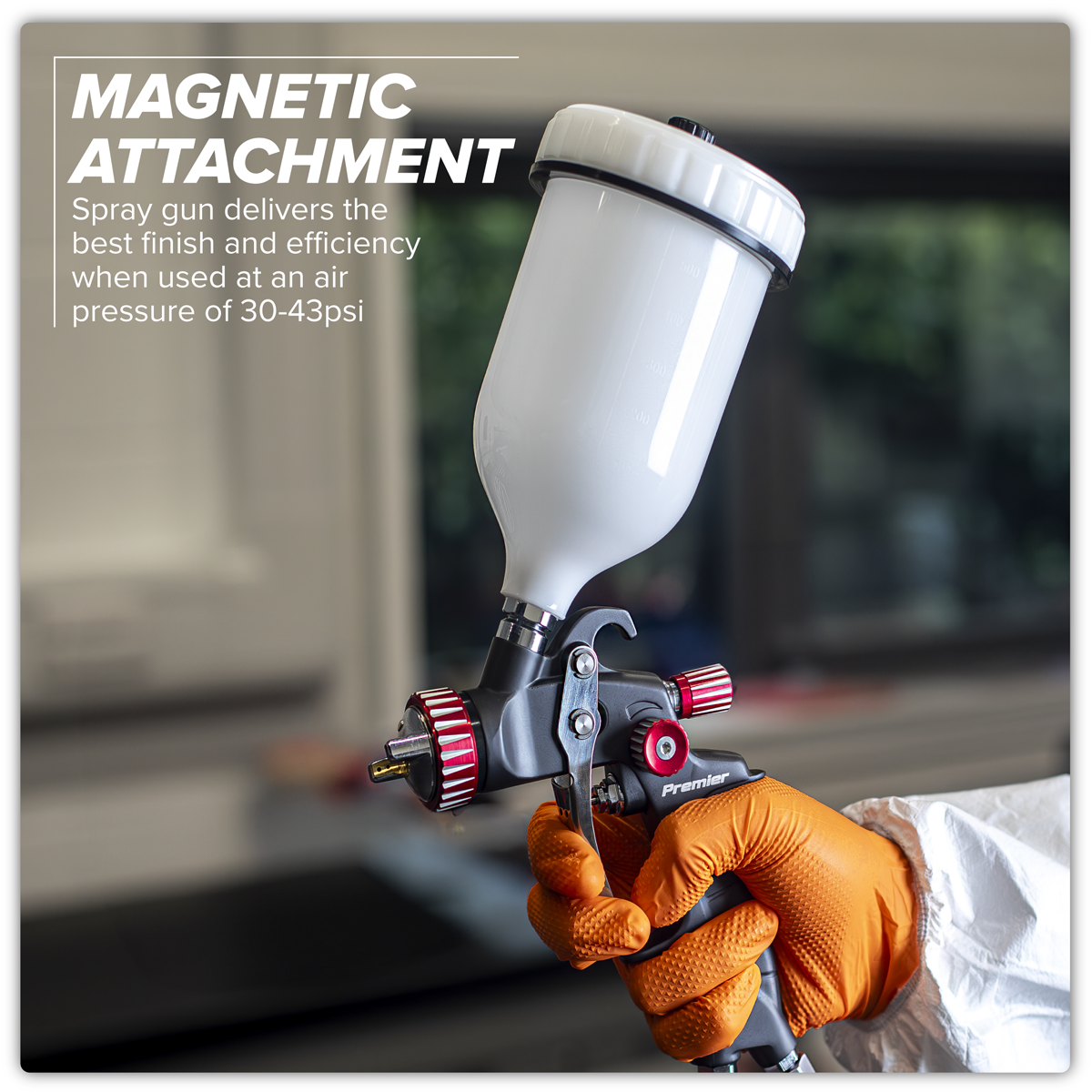 Premier HVLP01 Premier Professional HVLP Gravity Feed Spray Gun 1.3mm Set-Up