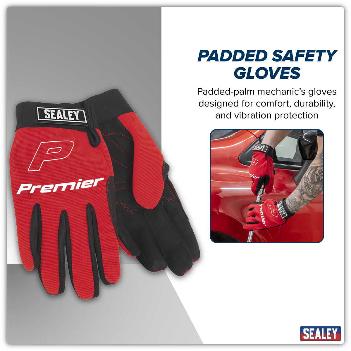 Premier MG796XL Premier Mechanic's Gloves Padded Palm - Extra-Large Pair