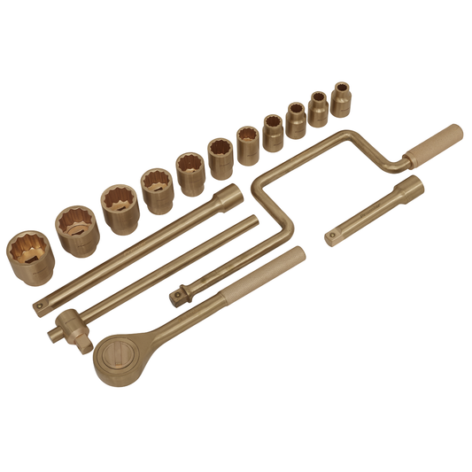 Premier NS124 Premier Non-Sparking Socket Set 1/2"Sq Drive 17pc