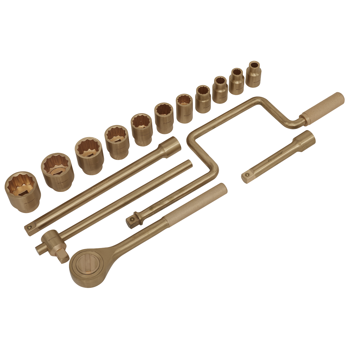 Premier NS124 Premier Non-Sparking Socket Set 1/2"Sq Drive 17pc