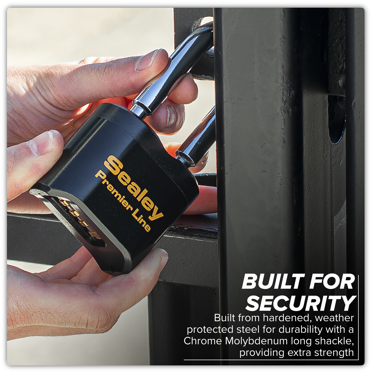 Premier PL603L Premier™ Steel Body Combination Padlock Long Shackle 62mm