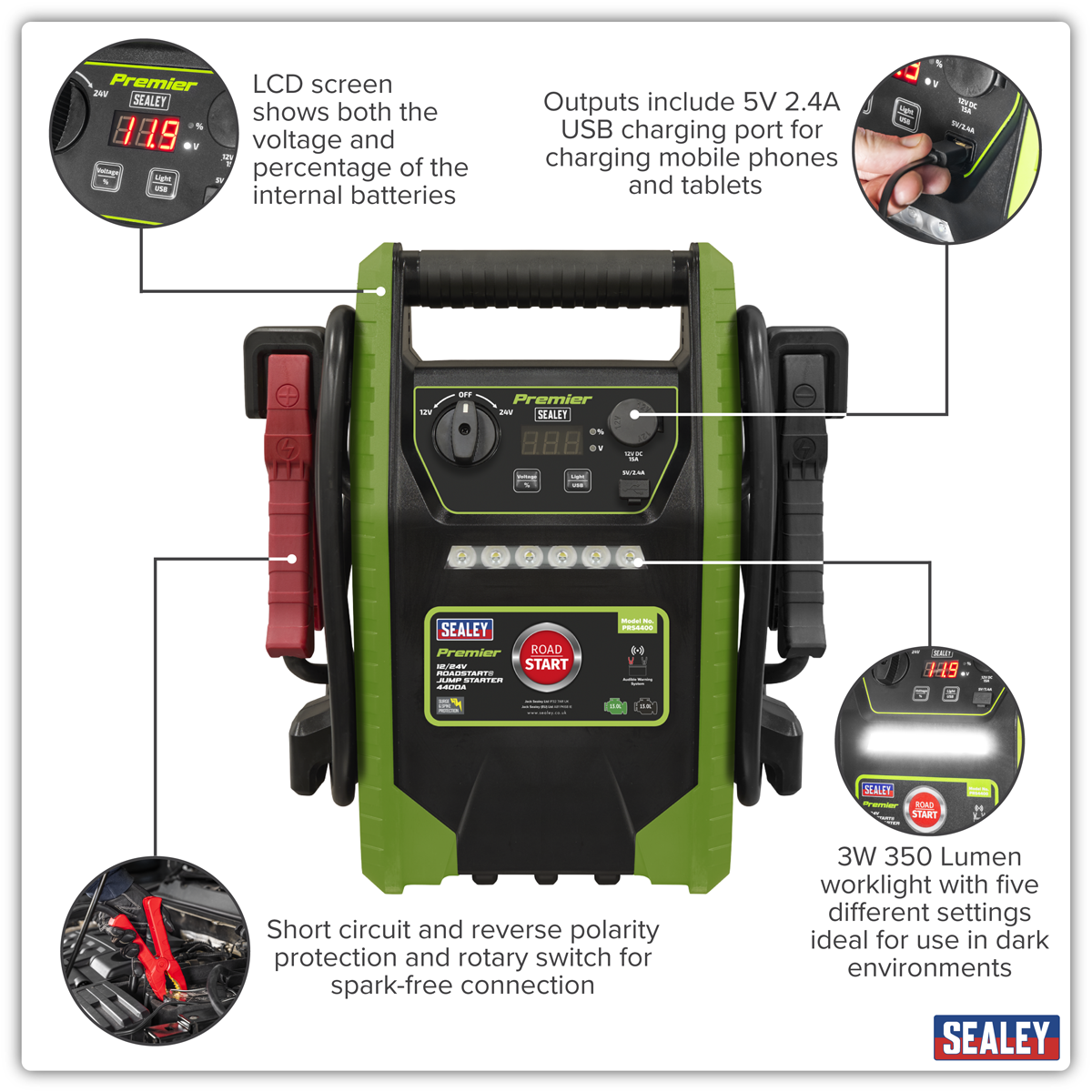 Premier PRS4400 Premier 12/24V RoadStart® Jump Starter 4400A Peak Amps