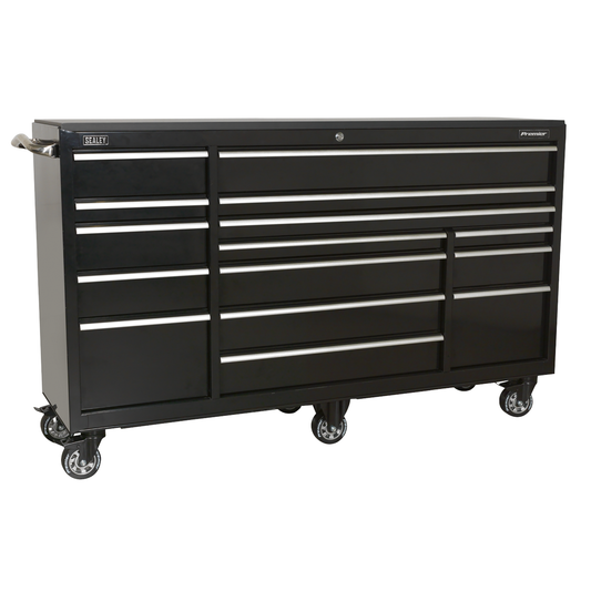 Premier PTB183015 Premier™ Heavy-Duty Extra-Wide Rollcab 15 Drawer 1845mm - Black