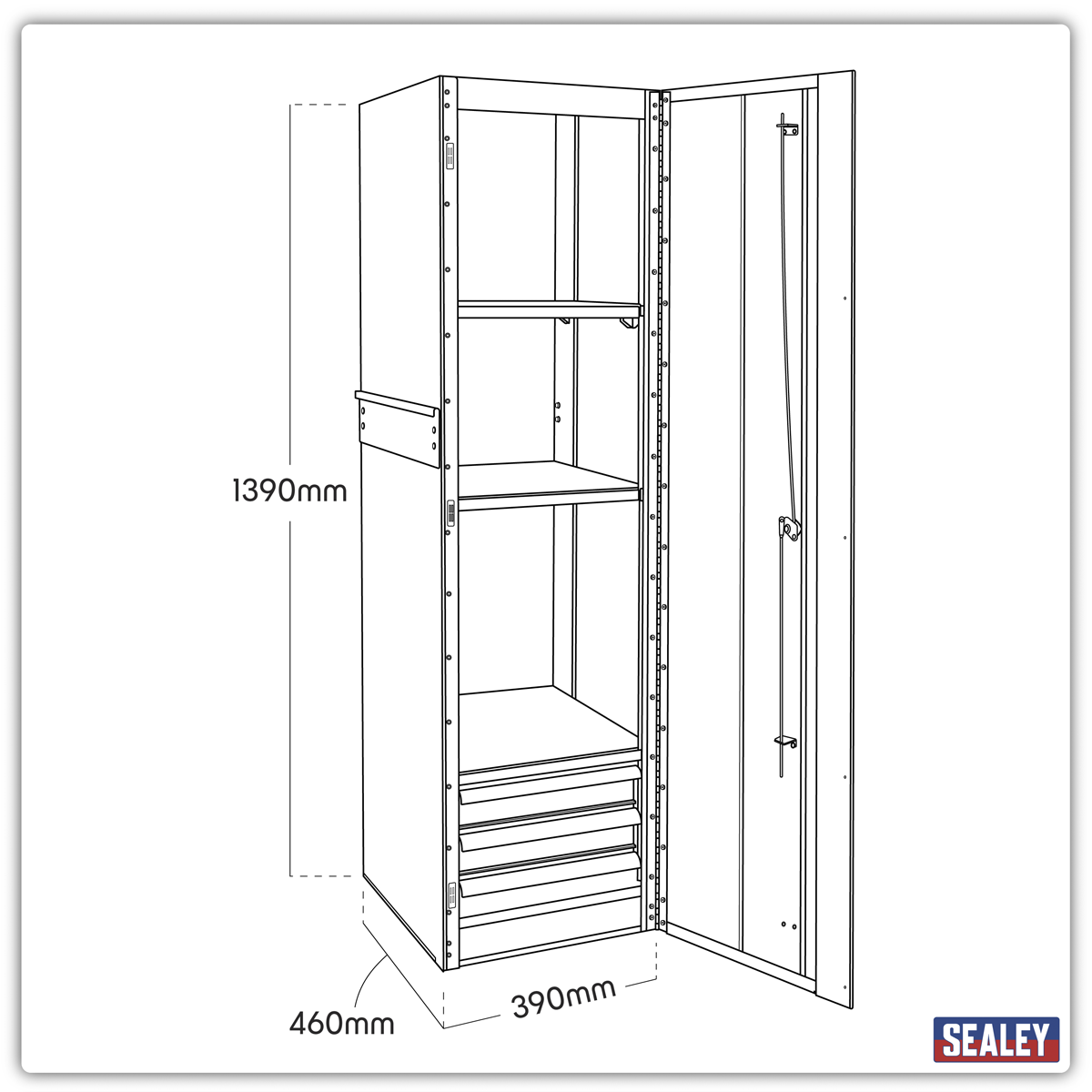 Premier PTB39003 Premier™ Heavy-Duty Hang-On Locker 3 Drawer