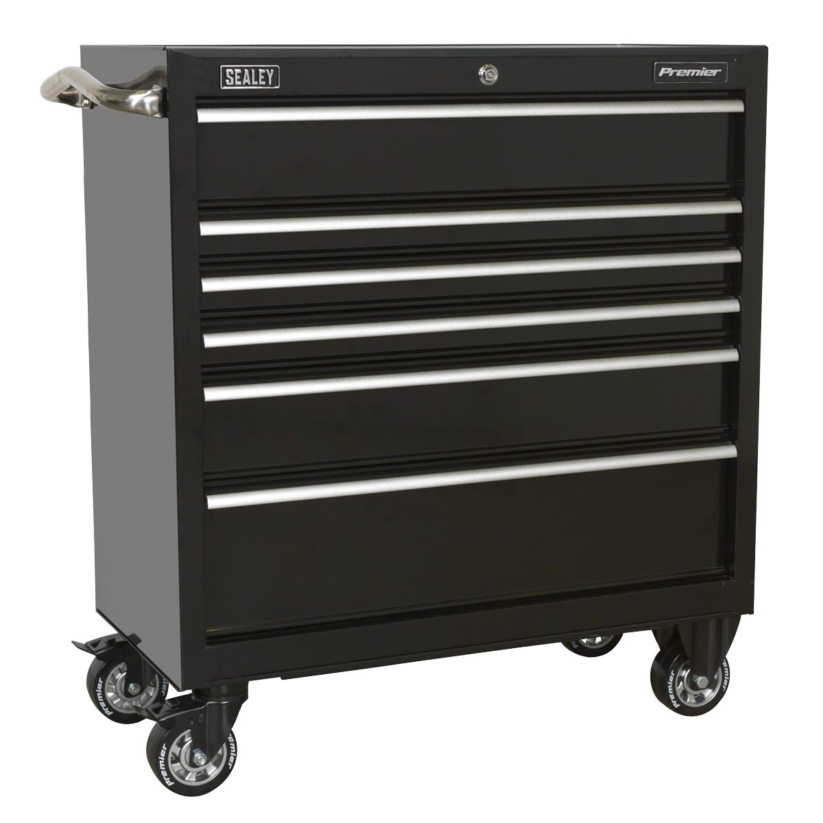 Premier PTB93006 Premier™ Heavy-Duty Rollcab 930mm 6 Drawer - Black