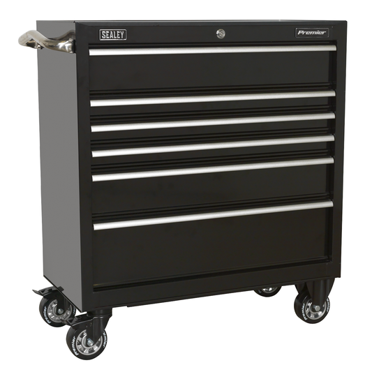 Premier PTB93006 Premier™ Heavy-Duty Rollcab 930mm 6 Drawer - Black