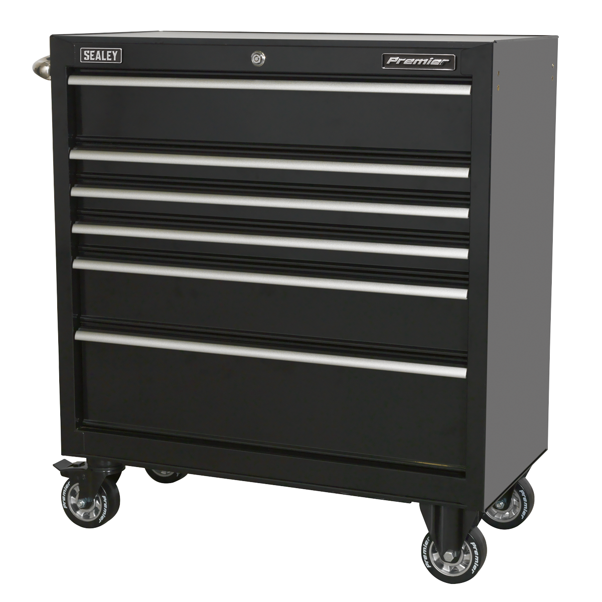 Premier PTB93006 Premier™ Heavy-Duty Rollcab 930mm 6 Drawer - Black