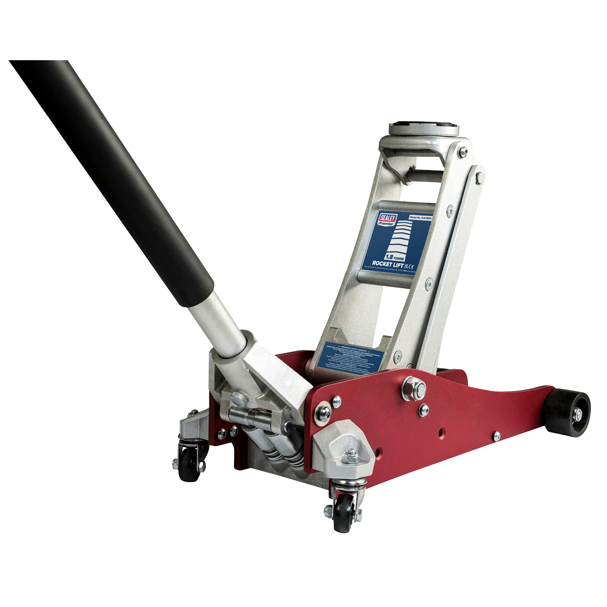 Premier RJA1800 Premier Low Profile Aluminium Trolley Jack with Rocket Lift 1.8 Tonne