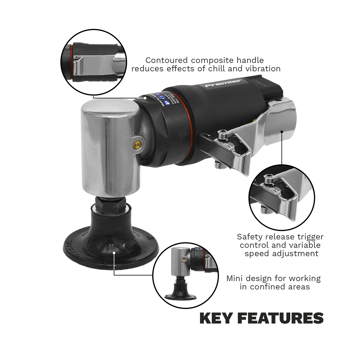 Premier SA1003 Premier Mini Air Sander 50mm