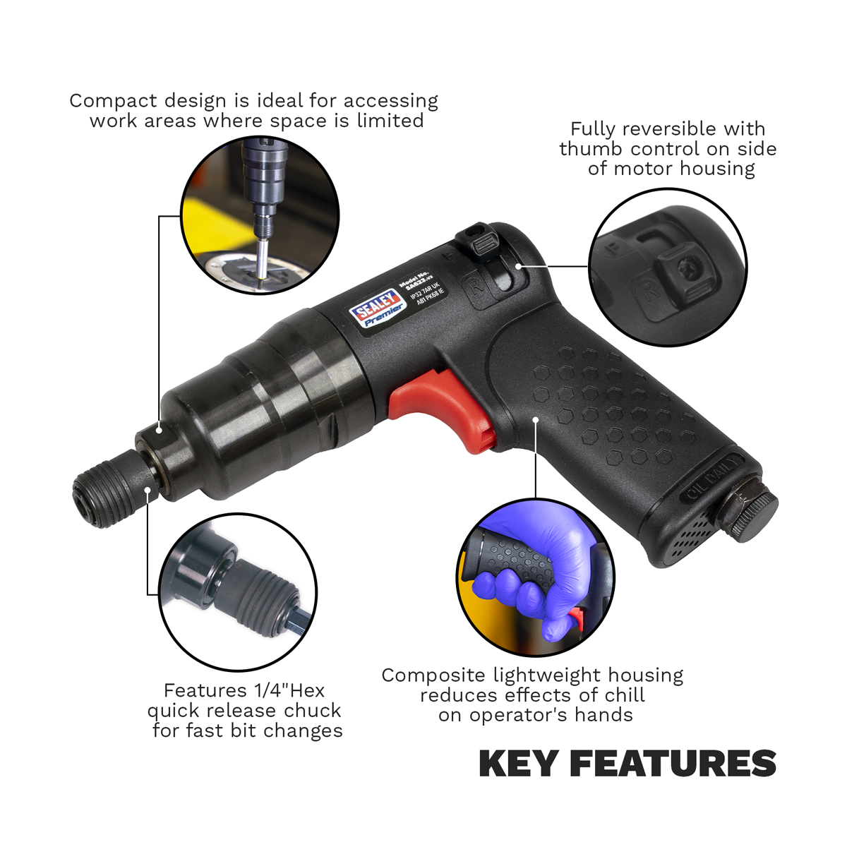 Premier SA623 Premier Composite Mini Air Pistol Screwdriver
