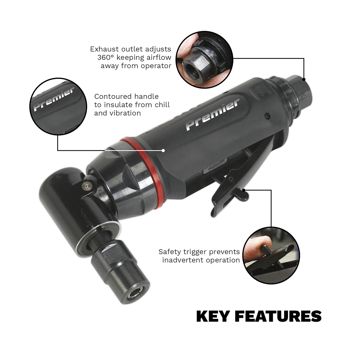 Premier SA653 Premier 90° Midi Air Die Grinder 6mm