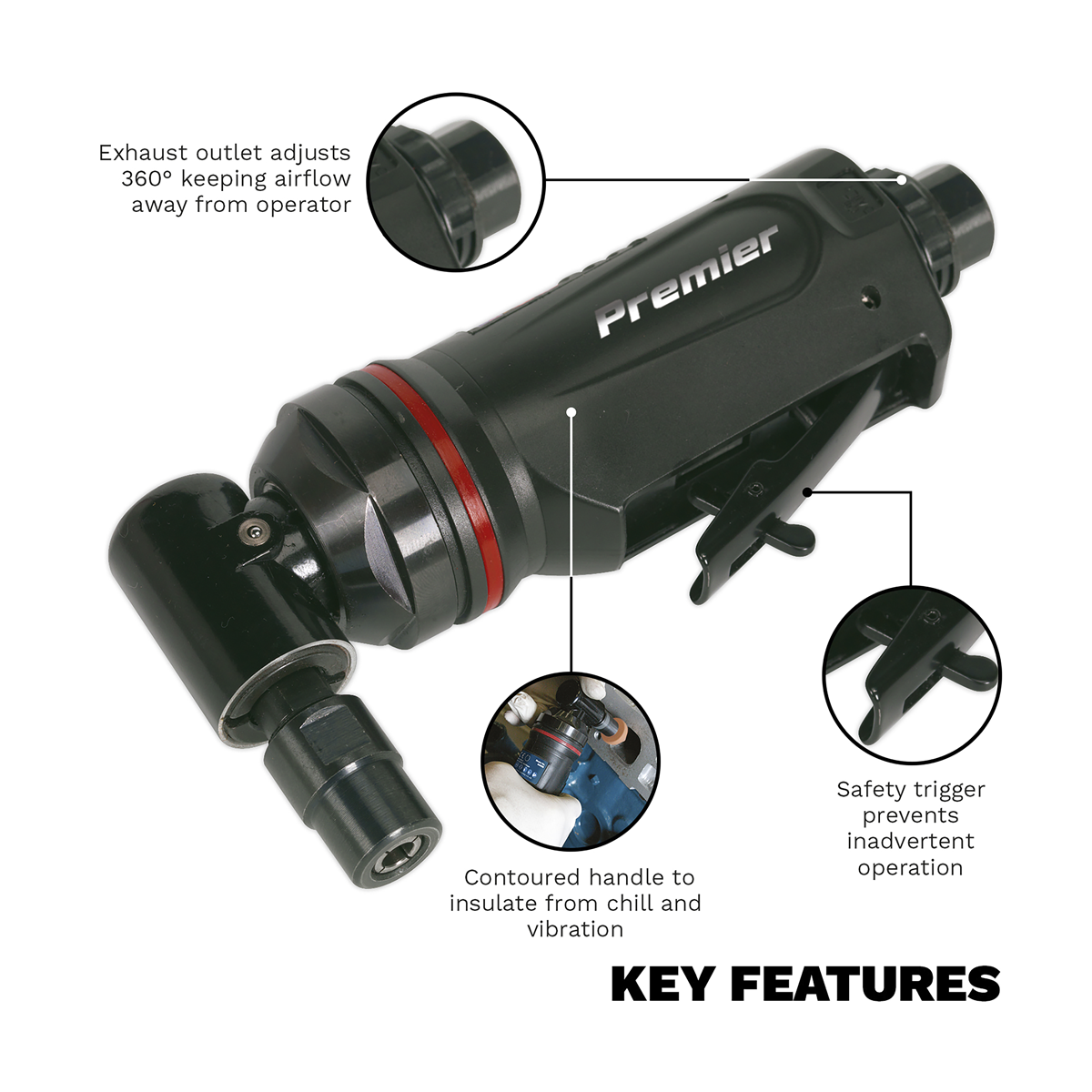 Premier SA655 Premier 90° Maxi Air Die Grinder 6mm