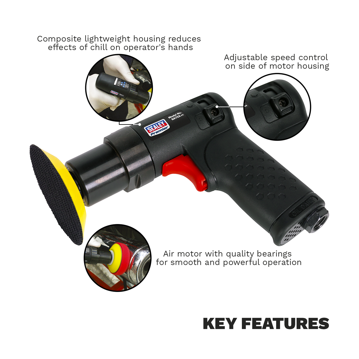 Premier SA722 Premier Composite Mini Air Polisher 75mm