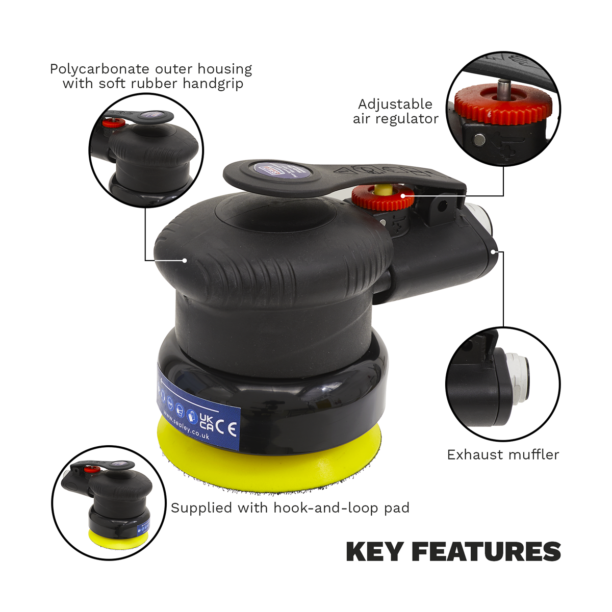 Premier SA802 Premier Air Palm Orbital Sander 75mm