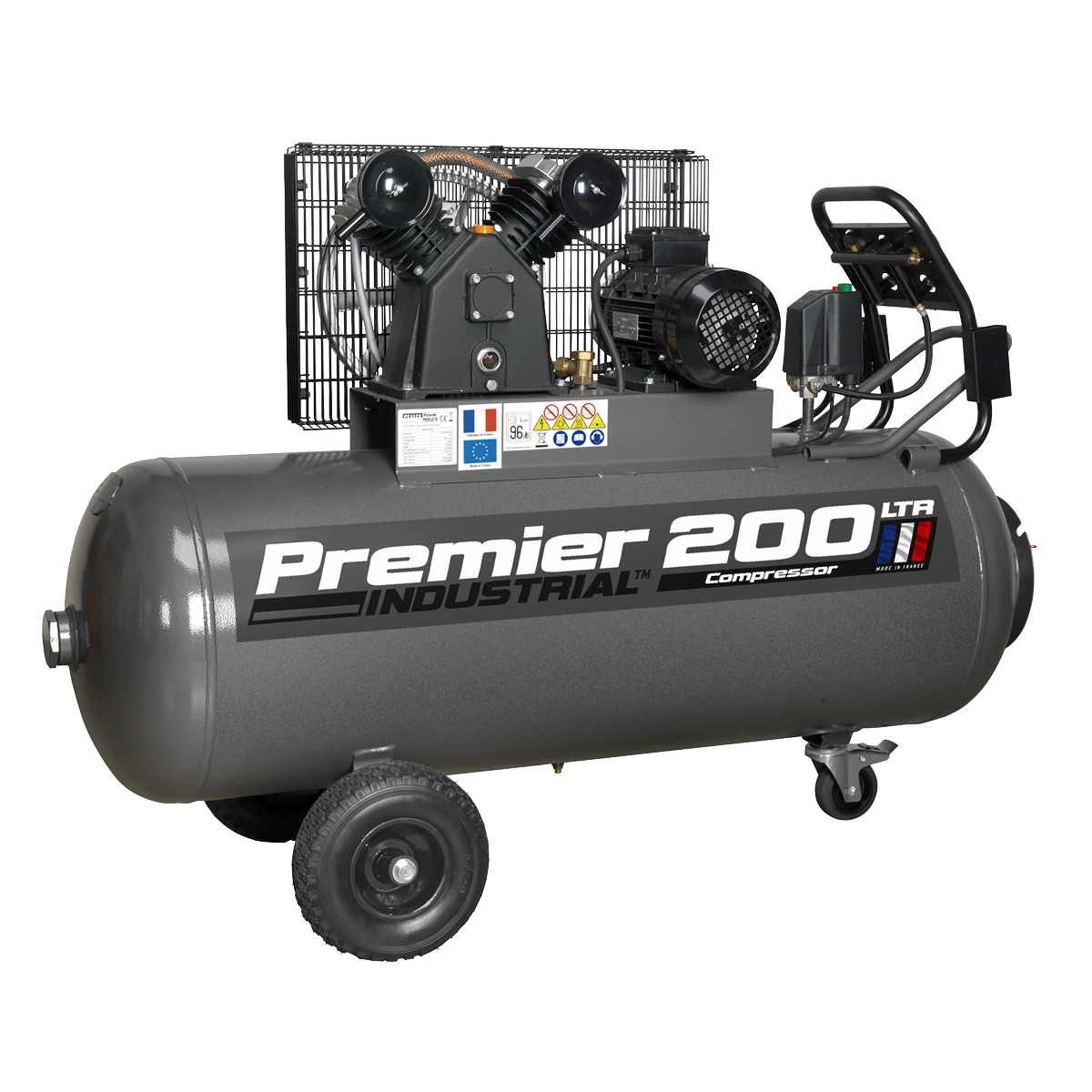 Premier SAC3203B3PH Premier 200L Belt Drive Air Compressor with Front Control Panel
