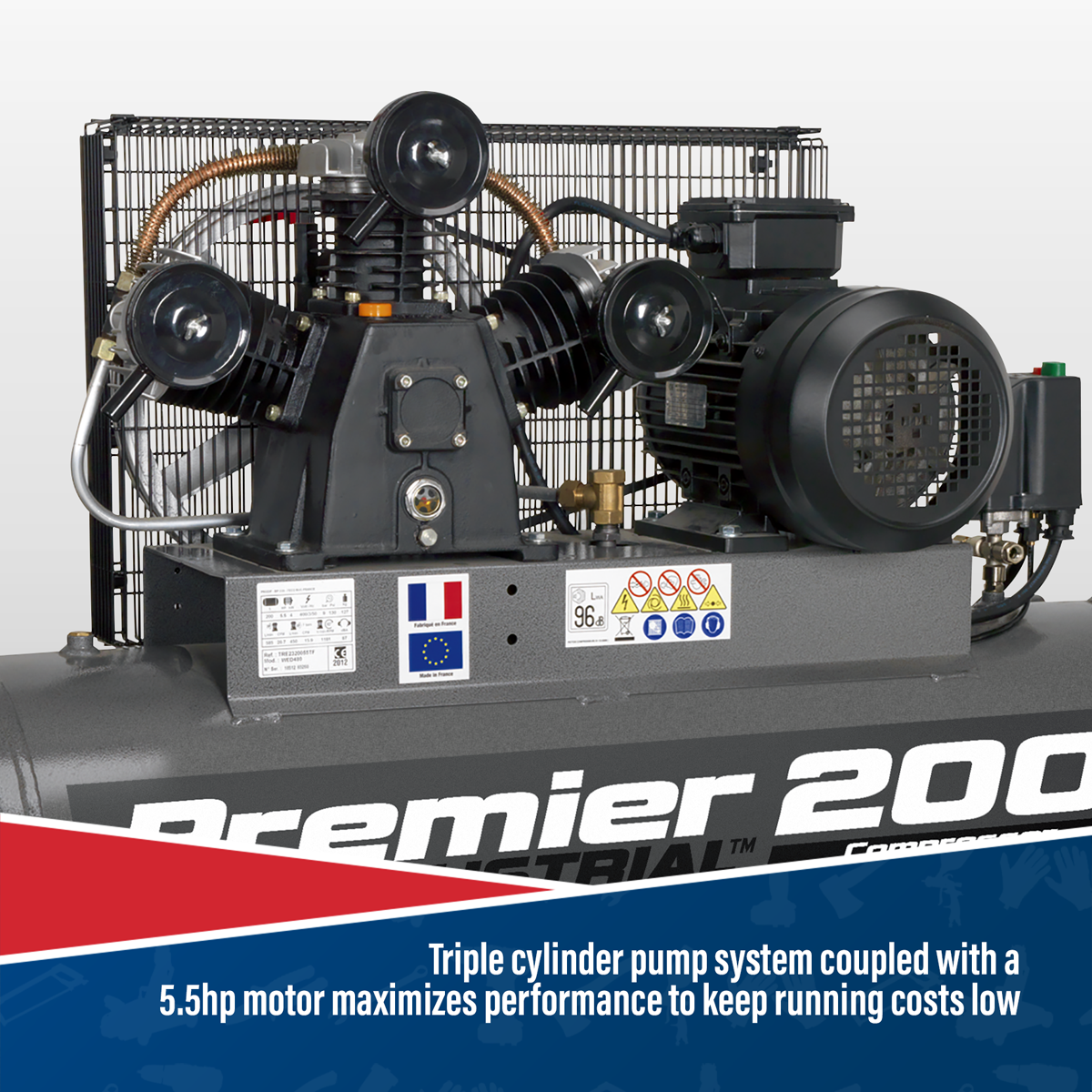 Premier SAC32055B Premier 200L Belt Drive Air Compressor 5.5hp
