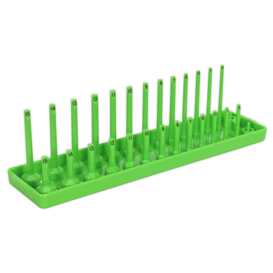 Premier SH1414HV Premier Socket Holder 1/4"Sq Drive 4-15mm - Hi-Vis Green