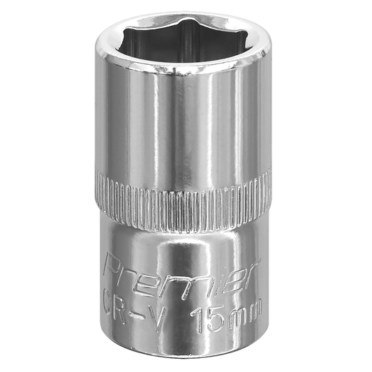 Premier SP1215 Premier Fully Polished Socket 1/2"Sq Drive 15mm