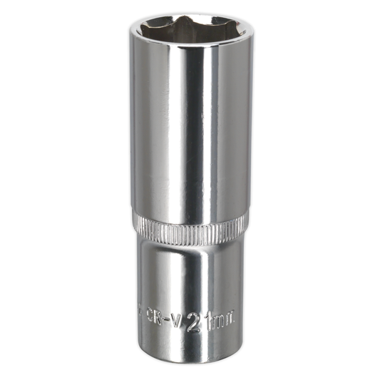 Premier SP1221D Premier Fully Polished Deep Socket 1/2"Sq Drive 21mm