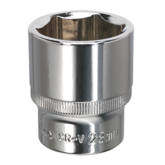 Premier SP1228 Premier Fully Polished Socket 1/2"Sq Drive 28mm