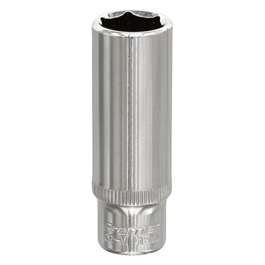 Premier SP1412D Premier Fully Polished Deep Socket 1/4"Sq Drive 12mm