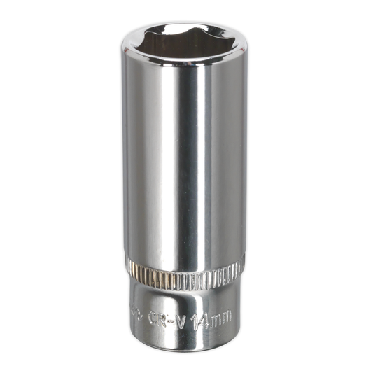 Premier SP1414D Premier Fully Polished Deep Socket 1/4"Sq Drive 14mm