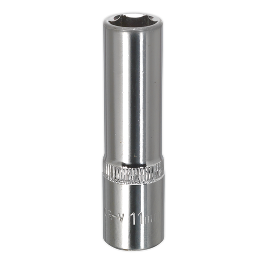 Premier SP3811D Premier Fully Polished Deep Socket 3/8"Sq Drive 11mm