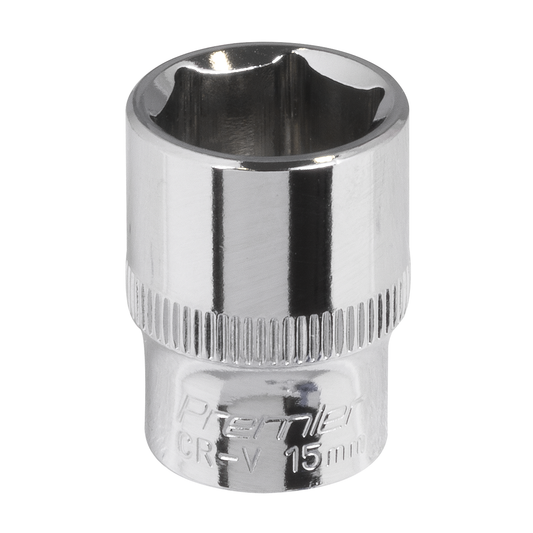 Premier SP3815 Premier Fully Polished Socket 3/8"Sq Drive 15mm