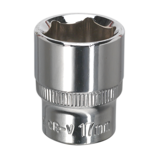 Premier SP3817 Premier Fully Polished Socket 3/8"Sq Drive 17mm