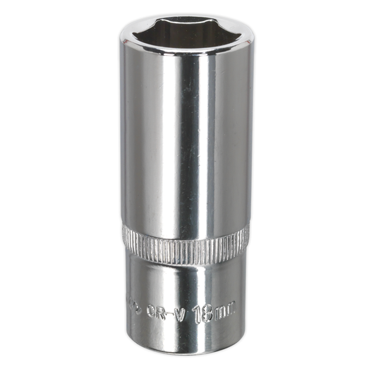 Premier SP3818D Premier Fully Polished Deep Socket 3/8"Sq Drive 18mm