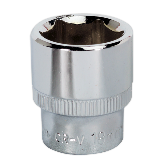 Premier SP3818 Premier Fully Polished Socket 3/8"Sq Drive 18mm