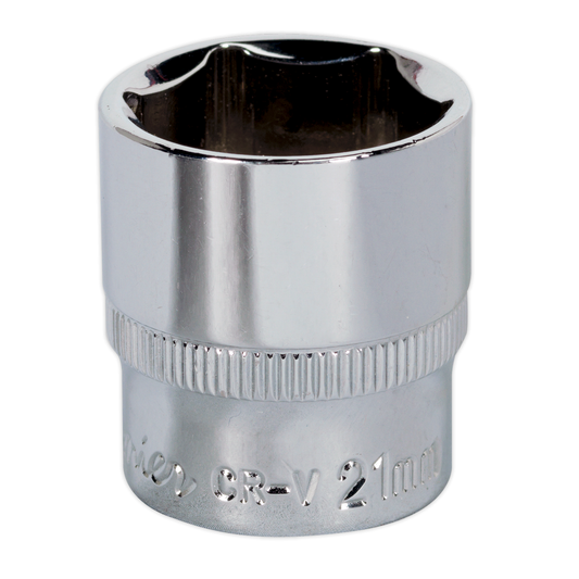 Premier SP3821 Premier Fully Polished Socket 3/8"Sq Drive 21mm