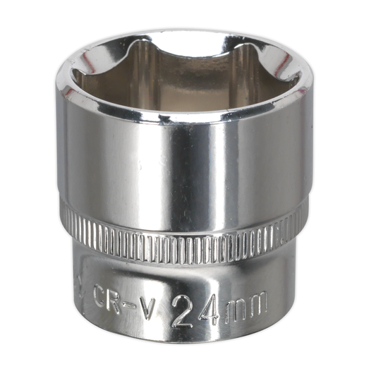 Premier SP3824 Premier Fully Polished Socket 3/8"Sq Drive 24mm