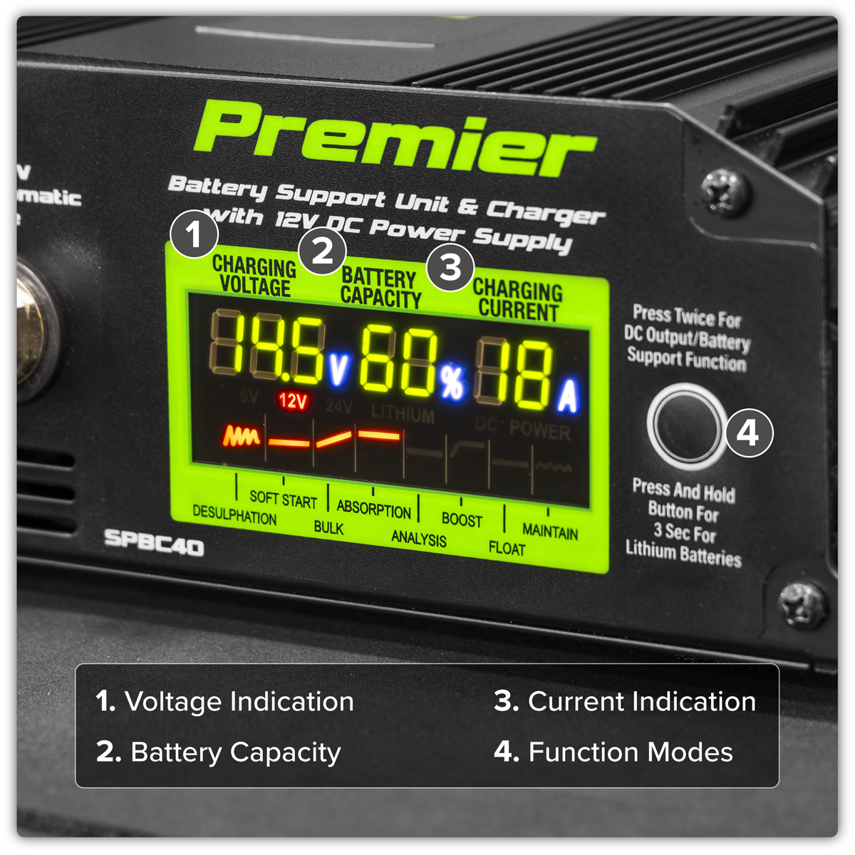 Premier SPBC40 Premier Battery Support Unit Charger & Maintainer 40A